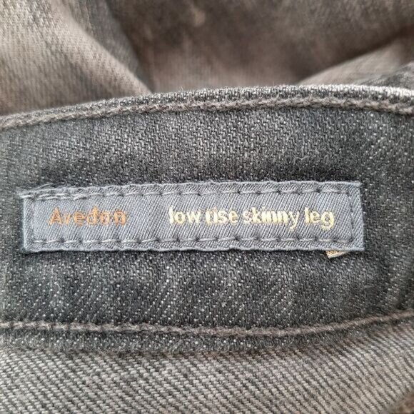 COH | Avedon Low-Rise Skinny Leg Jeans Acid Tie-Dye Distressed Gray Black Sz 24 - Picture 9 of 11